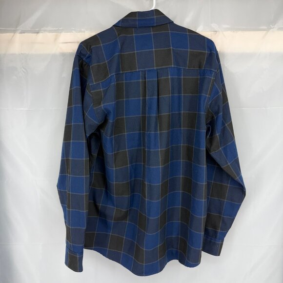 Dixxon Men L Flannel Shirt Black Blue Plaid Long Sleeve Madoo Robbie Madison - Picture 3 of 8